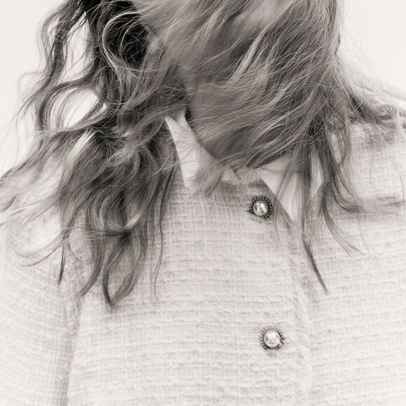 Cropped Bouclé-weave Jacket - Picture 7 of 7